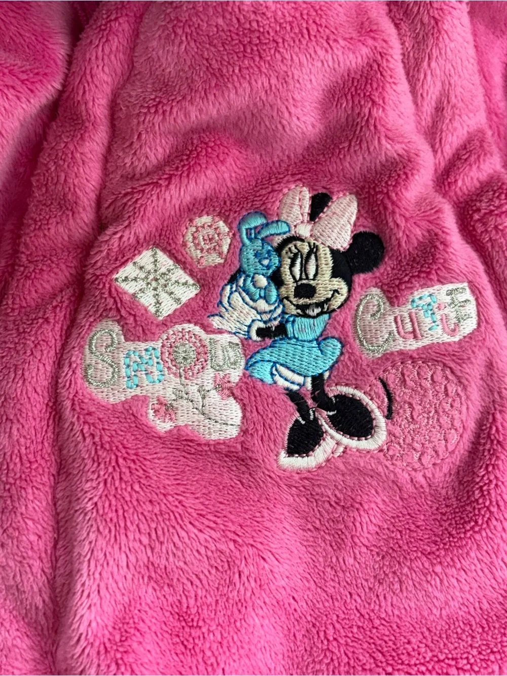 Disney baby Minnie Mouse “snow cute” heavy hooded zip winter suit 6-9 months